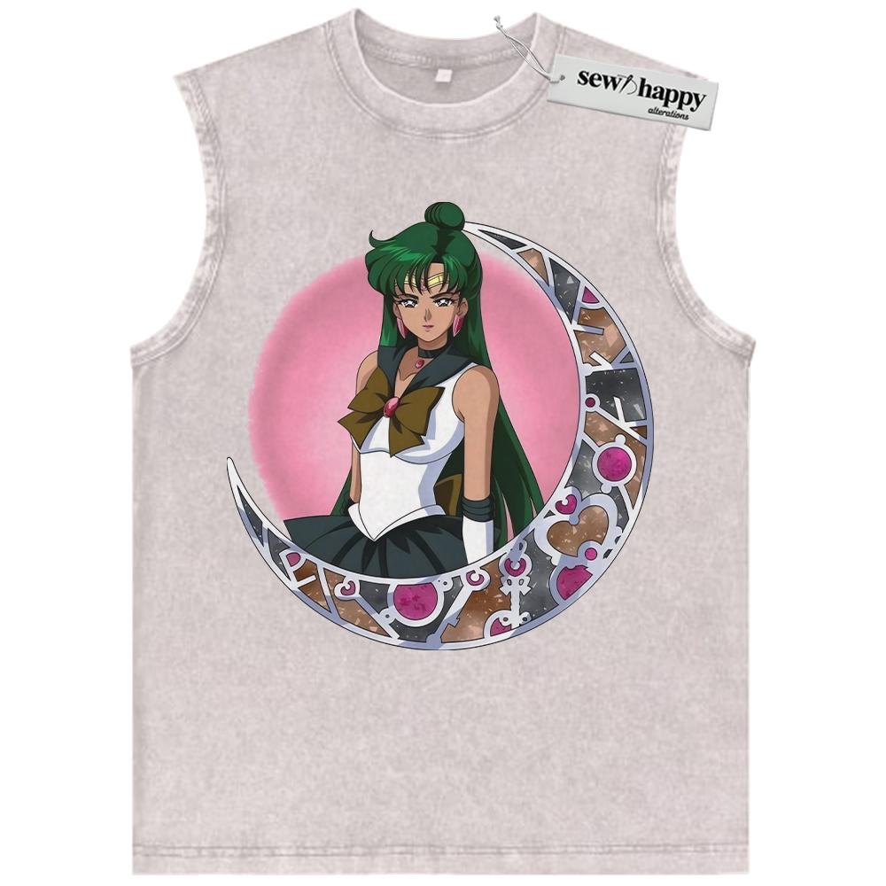 Wash Tank Top Setsuna Meiou Tank Top, Sailor Pluto Tank Top, Sailor Moon Tank Top, Anime Tank Top, Vintage Tank Top