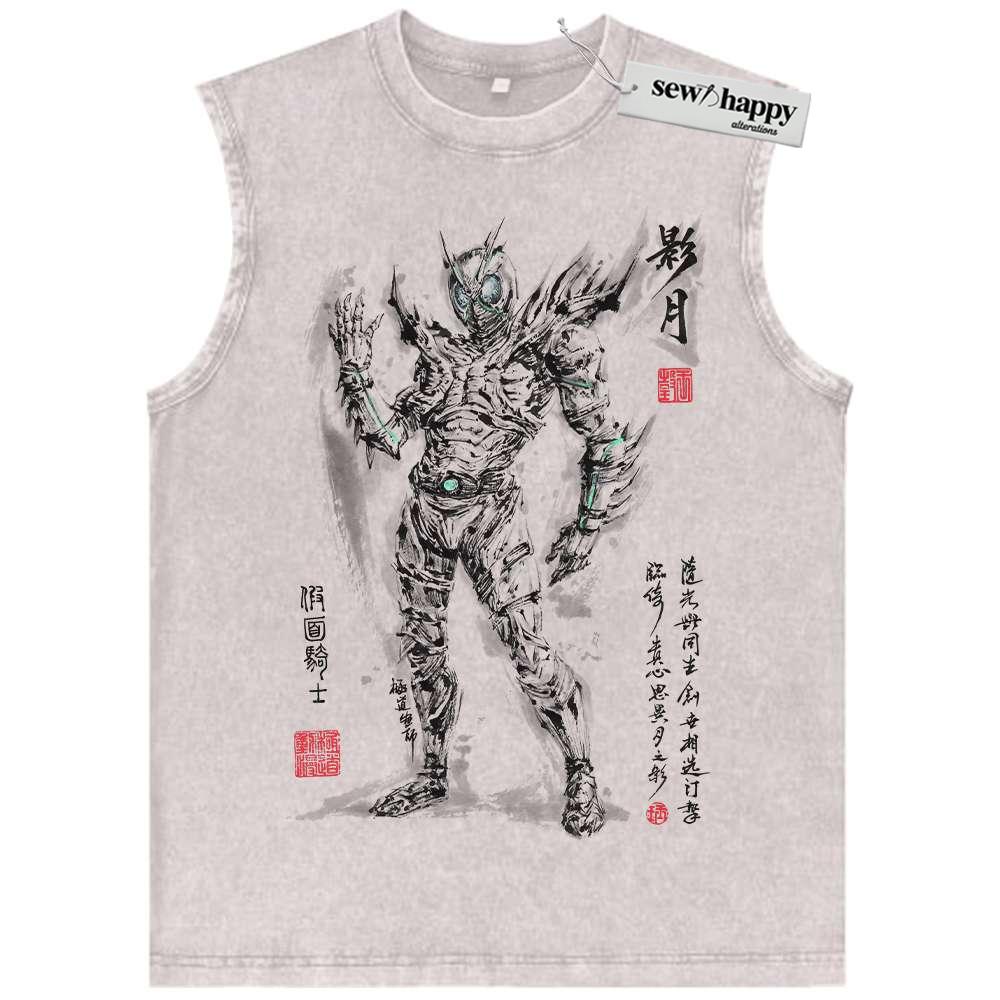 Wash Tank Top Shadow Moon Tank Top, Kamen Rider Tank Top, Anime Tank Top, Vintage Tank Top