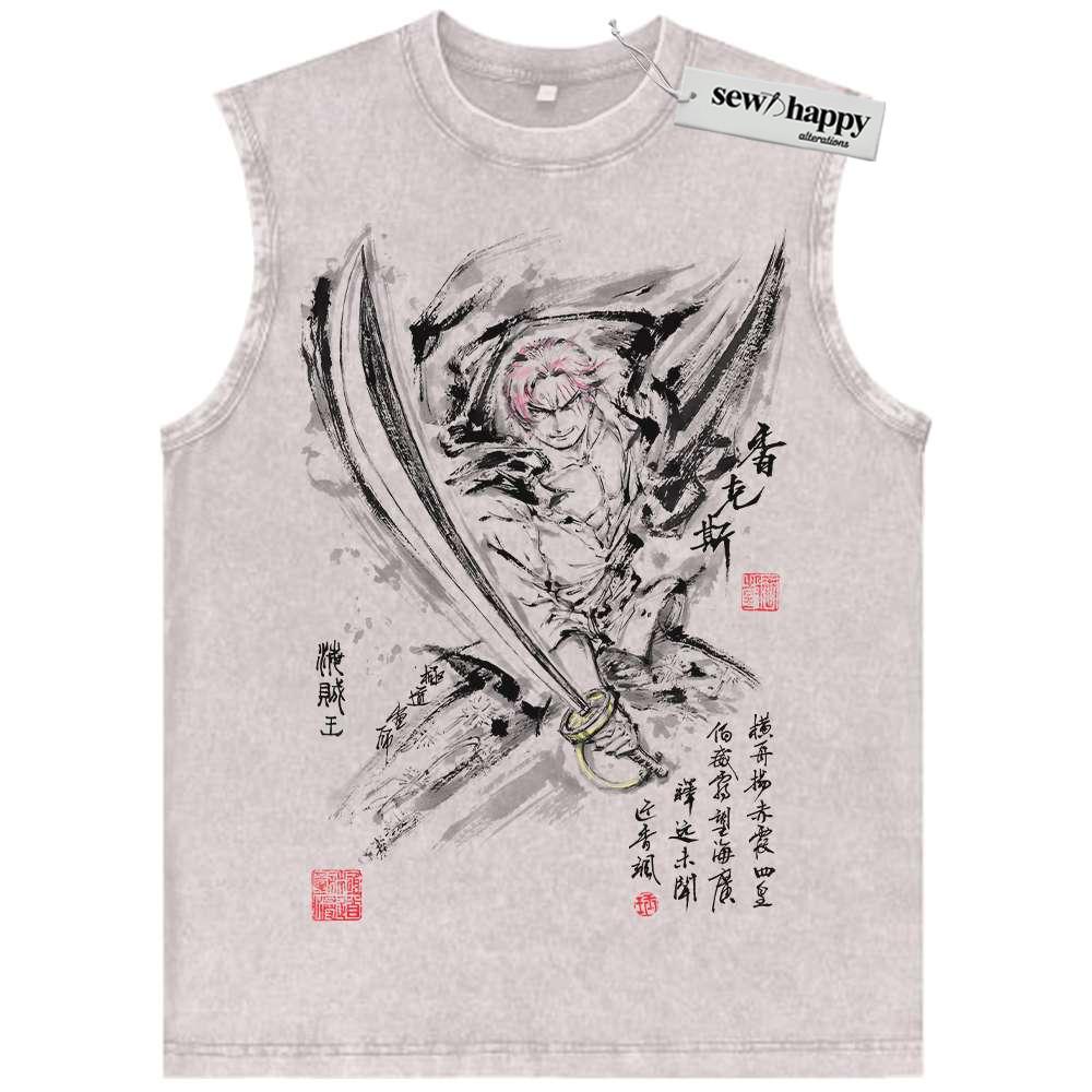 Wash Tank Top Shanks Tank Top, One Piece Tank Top, Anime Tank Top, Vintage Tank Top