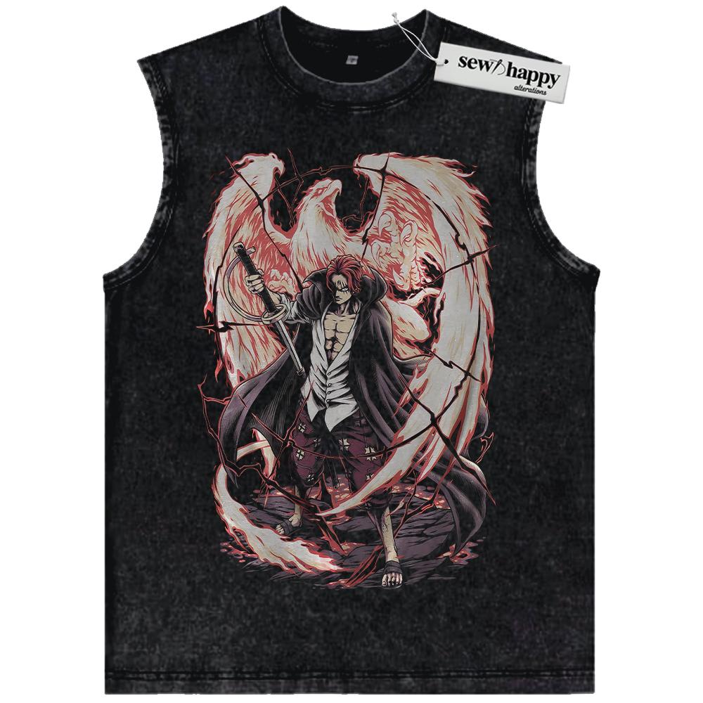 Wash Tank Top Shanks Tank Top, One Piece Tank Top, Anime Tank Top, Vintage Tank Top