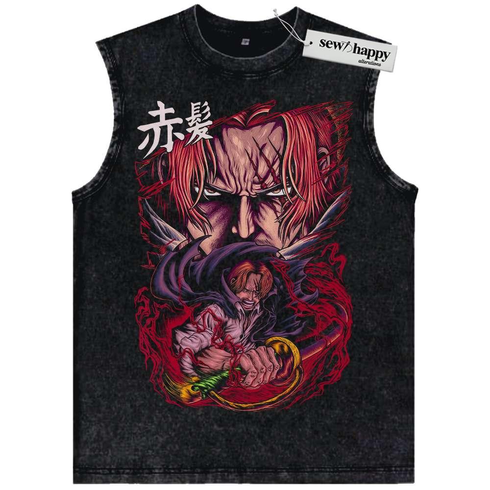 Wash Tank Top Shanks Tank Top, One Piece Tank Top, Anime Tank Top, Vintage Tank Top