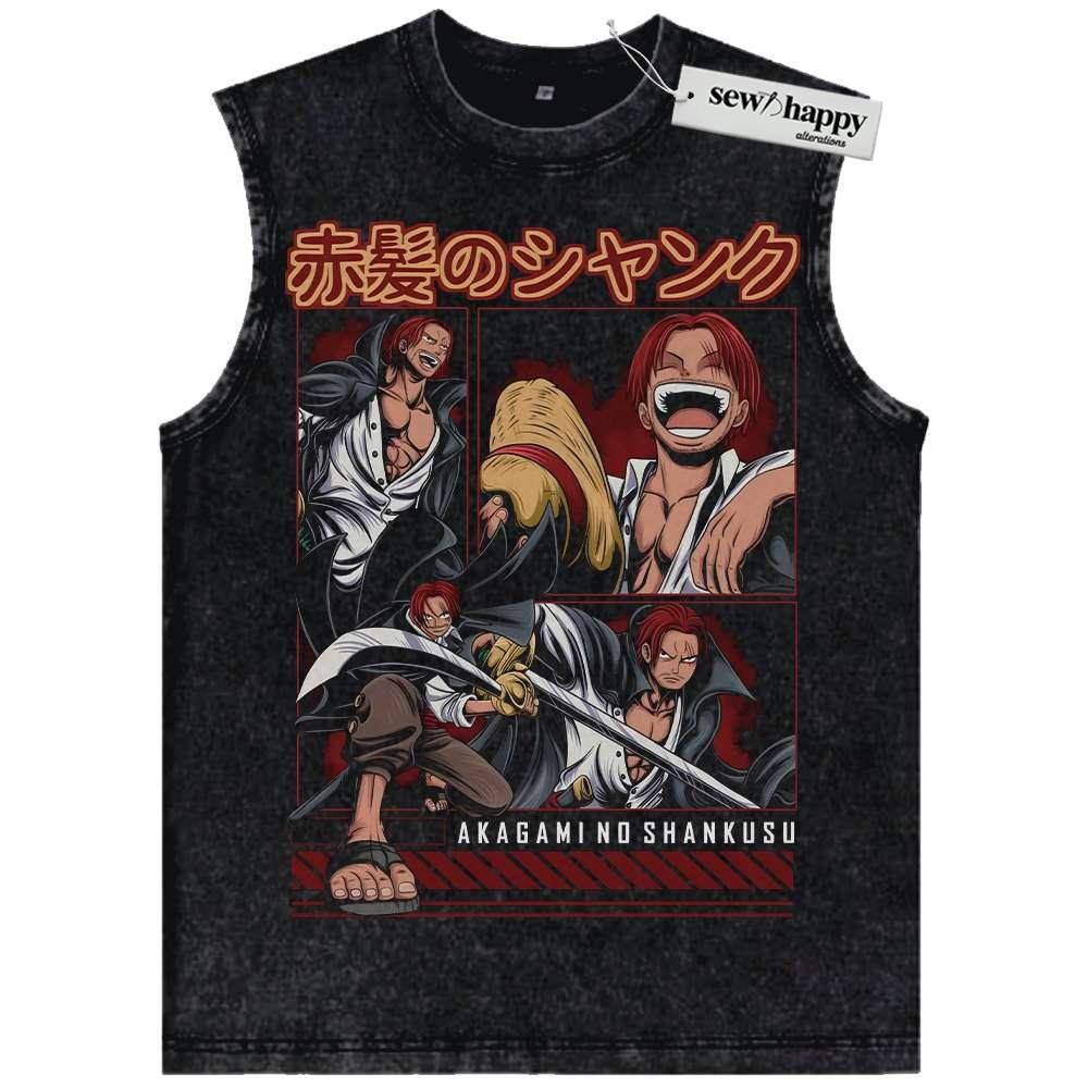 Wash Tank Top Shanks Tank Top, One Piece Tank Top, Anime Tank Top, Vintage Tank Top