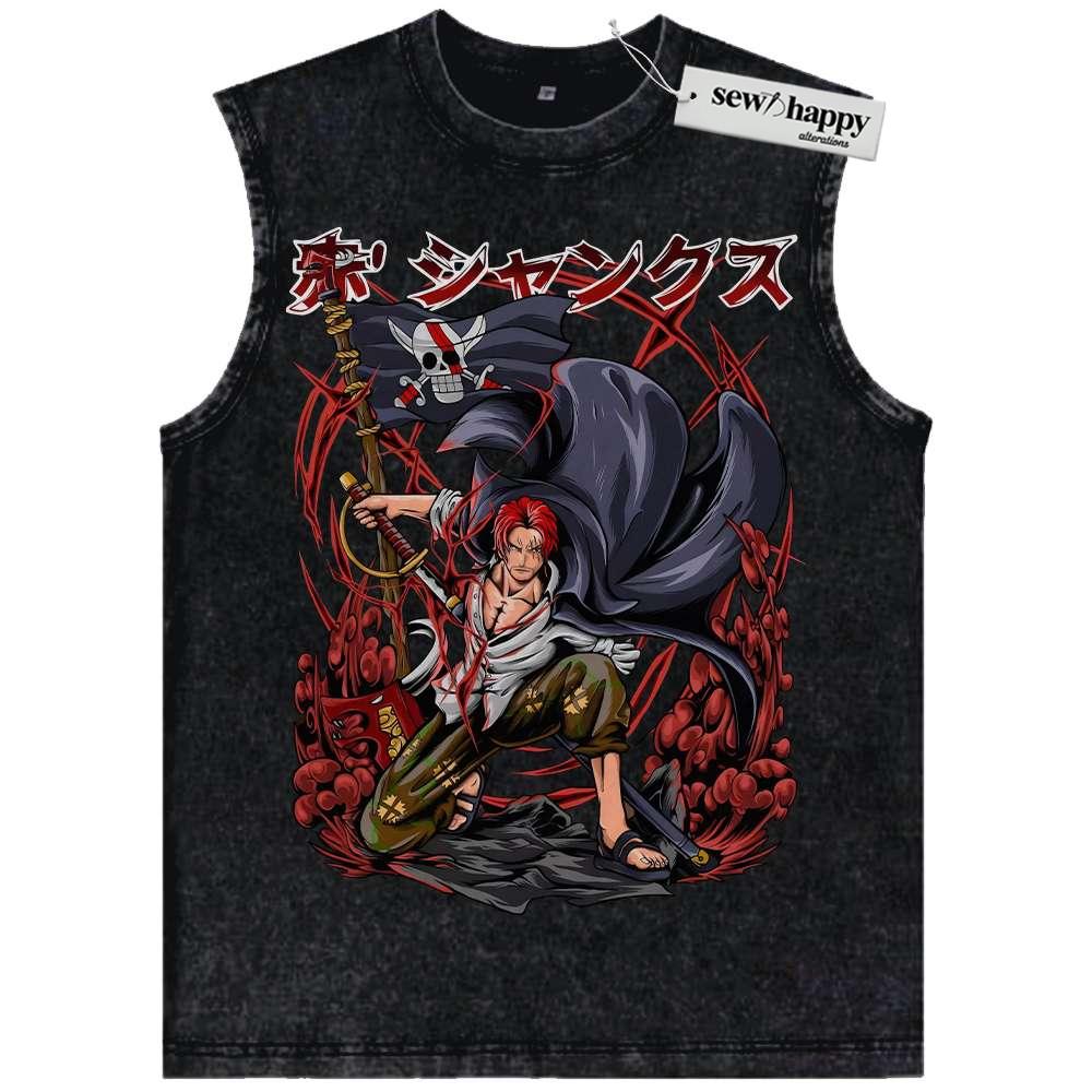 Wash Tank Top Shanks Tank Top, One Piece Tank Top, Anime Tank Top, Vintage Tank Top