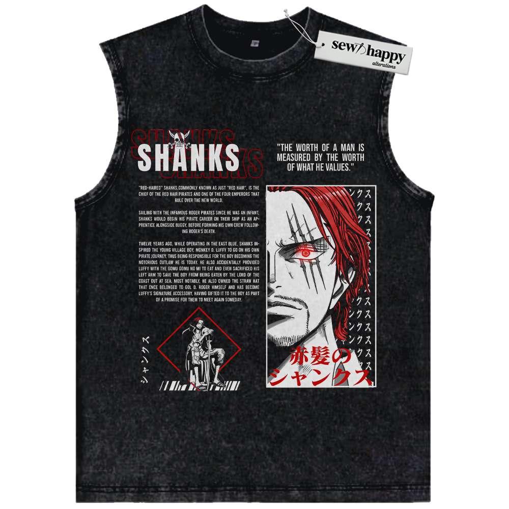 Wash Tank Top Shanks Tank Top, One Piece Tank Top, Anime Tank Top, Vintage Tank Top