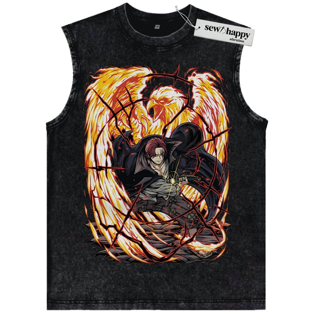 Wash Tank Top Shanks Tank Top, One Piece Tank Top, Anime Tank Top, Vintage Tank Top
