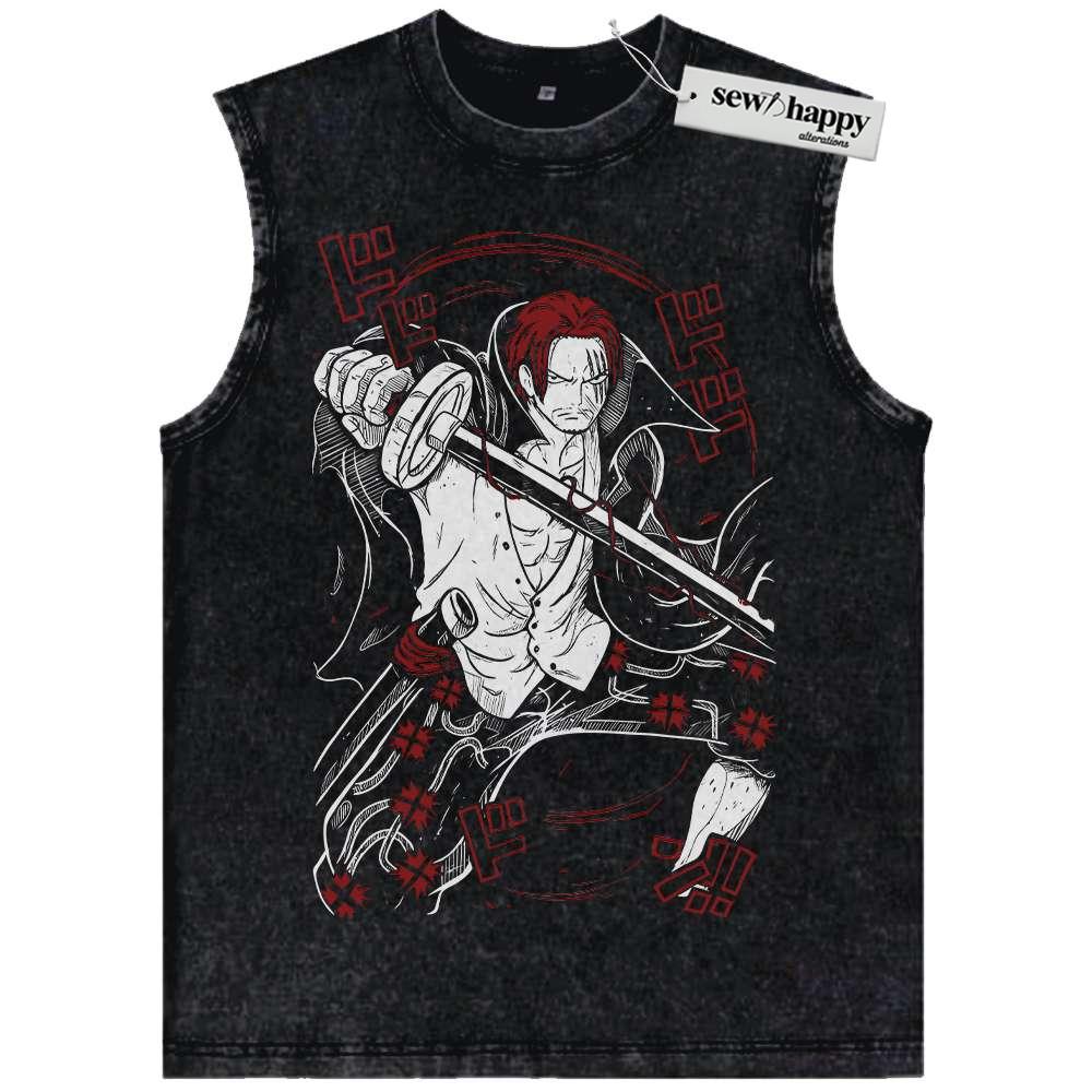 Wash Tank Top Shanks Tank Top, One Piece Tank Top, Anime Tank Top, Vintage Tank Top