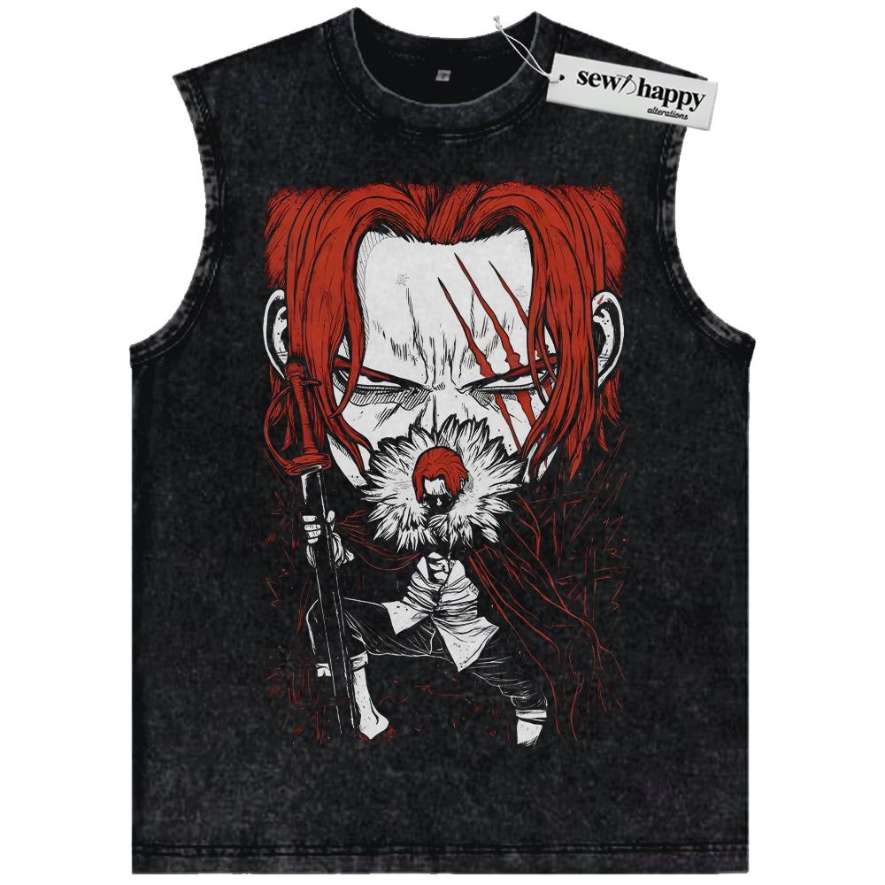 Wash Tank Top Shanks Tank Top, One Piece Tank Top, Anime Tank Top, Vintage Tank Top