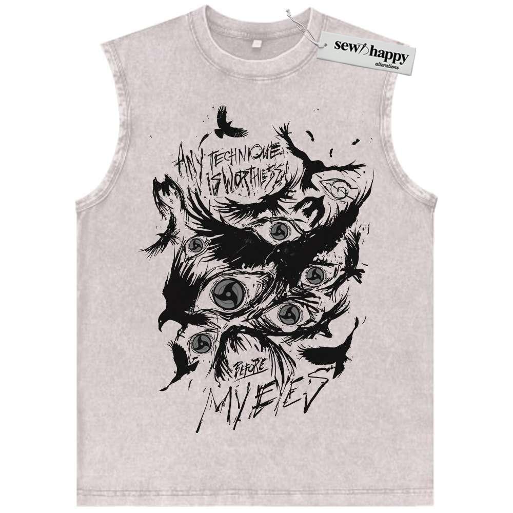 Wash Tank Top Sharingan Tank Top, Naruto Tank Top, Anime Tank Top, Vintage Tank Top