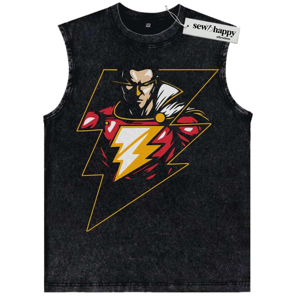 Wash Tank Top Shazam Tank Top, Comic Tank Top, Vintage Tank Top