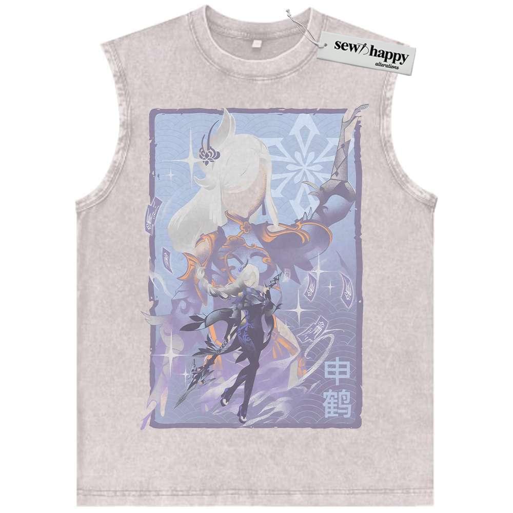 Wash Tank Top Shen He Tank Top, Genshin Impact Tank Top, Game Tank Top, Vintage Tank Top