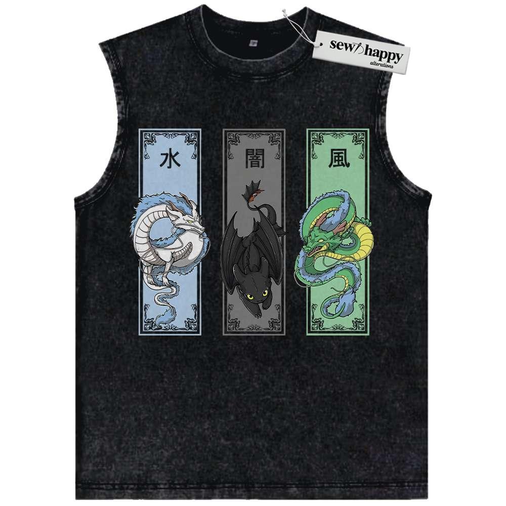 Wash Tank Top Shenron Tank Top, Haku Tank Top, Toothless Tank Top, Dragon Tank Top, Anime Tank Top, Vintage Tank Top