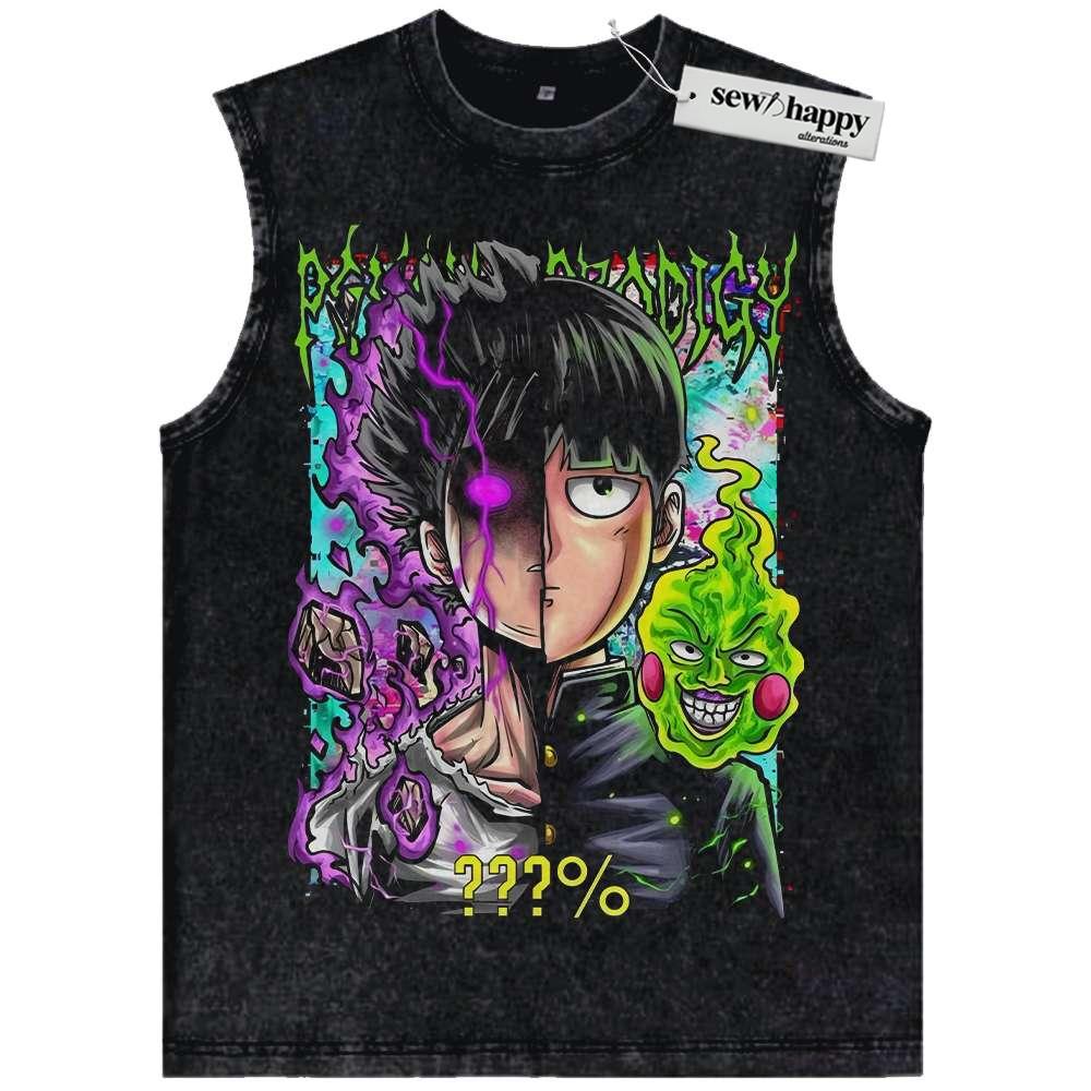Wash Tank Top Shigeo Kageyama Tank Top, Mob Psycho 100 Tank Top, Anime Tank Top, Vintage Tank Top