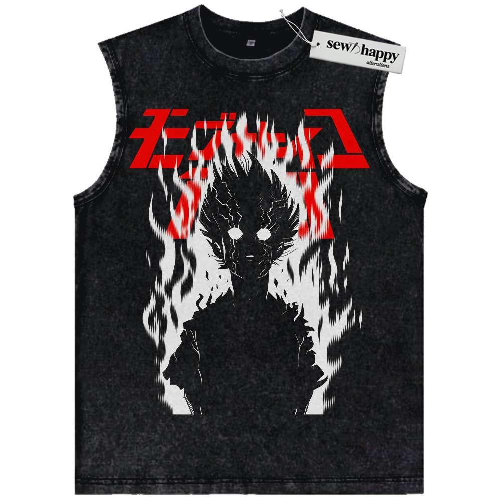 Wash Tank Top Shigeo Kageyama Tank Top, Mob Psycho 100 Tank Top, Anime Tank Top, Vintage Tank Top