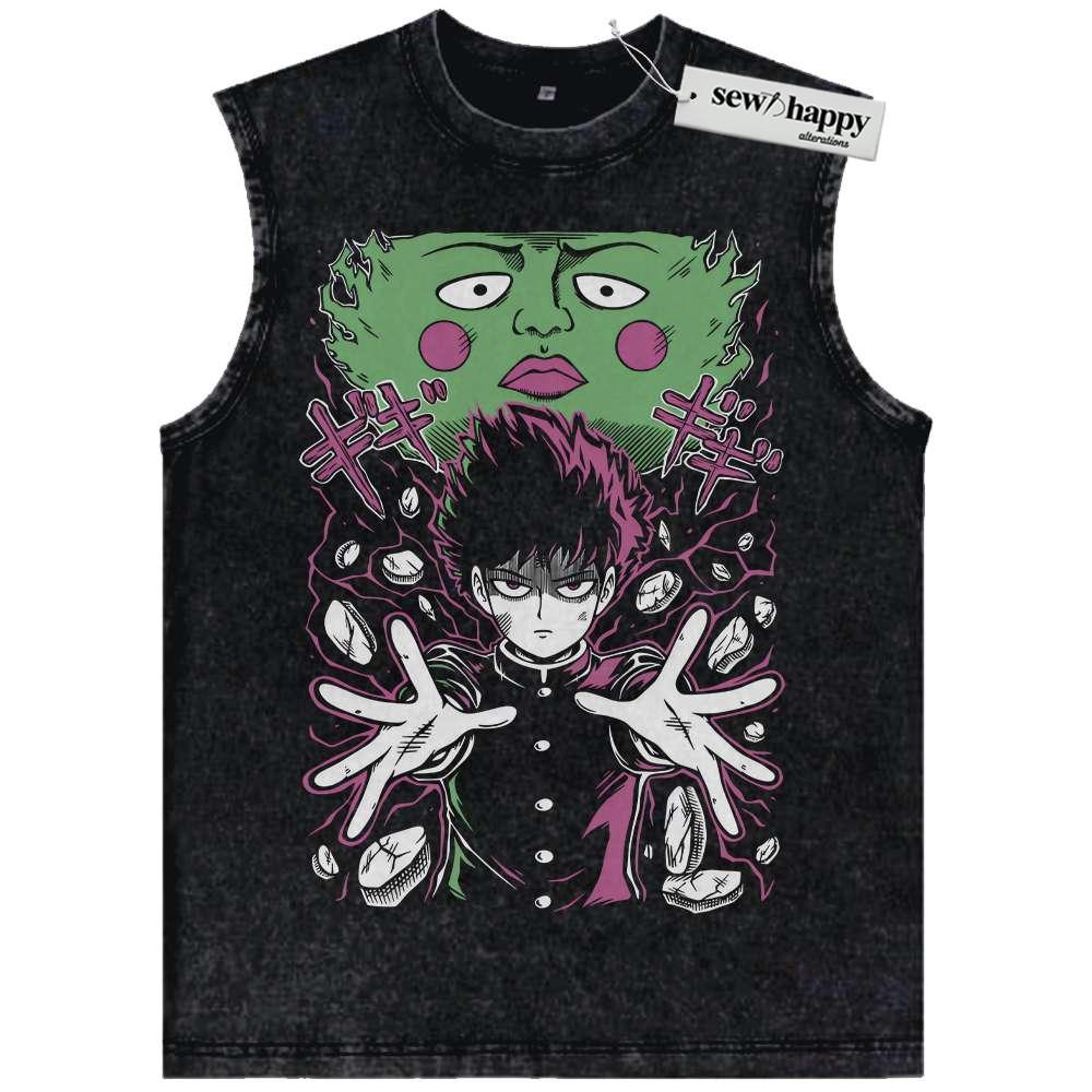 Wash Tank Top Shigeo Kageyama Tank Top, Mob Psycho 100 Tank Top, Anime Tank Top, Vintage Tank Top