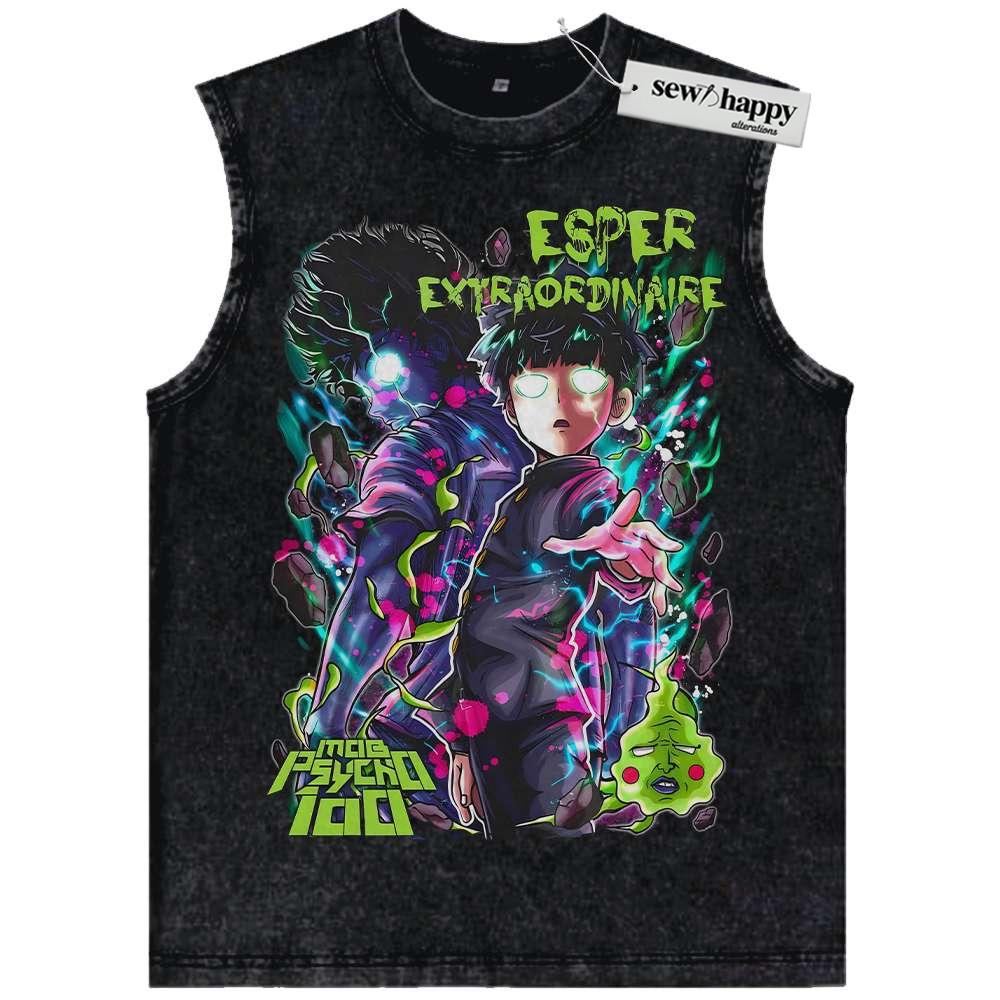Wash Tank Top Shigeo Kageyama Tank Top, Mob Psycho 100 Tank Top, Anime Tank Top, Vintage Tank Top