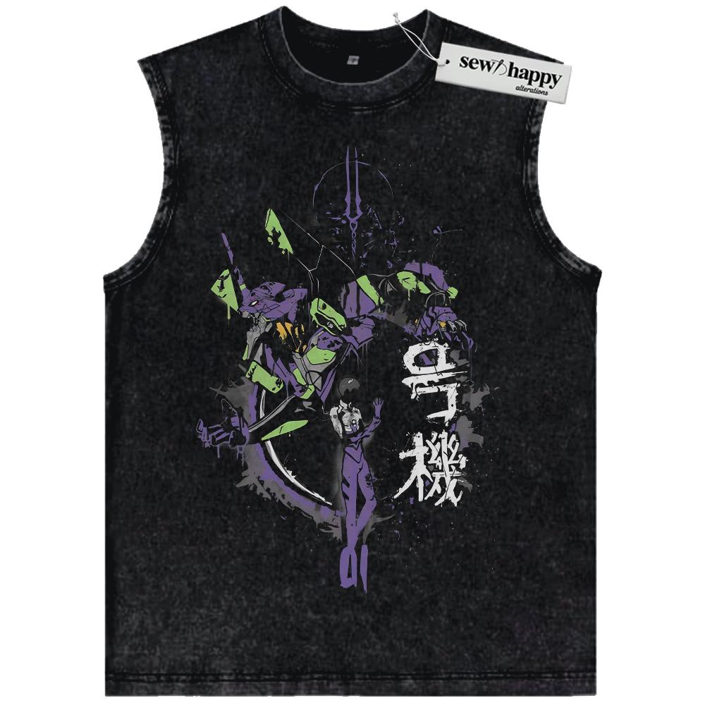 Wash Tank Top Shinji Ikari Tank Top, Neon Genesis Evangelion Tank Top, Anime Tank Top, Vintage Tank Top