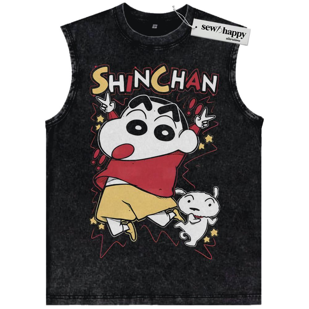 Wash Tank Top Shinnosuke Nohara Tank Top, Crayon Shin-Chan Tank Top, Anime Tank Top, Vintage Tank Top