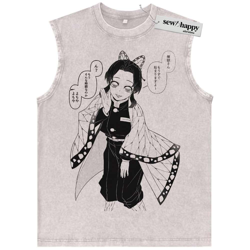 Wash Tank Top Shinobu Kocho Tank Top, Demon Slayer Tank Top, Anime Tank Top, Vintage Tank Top