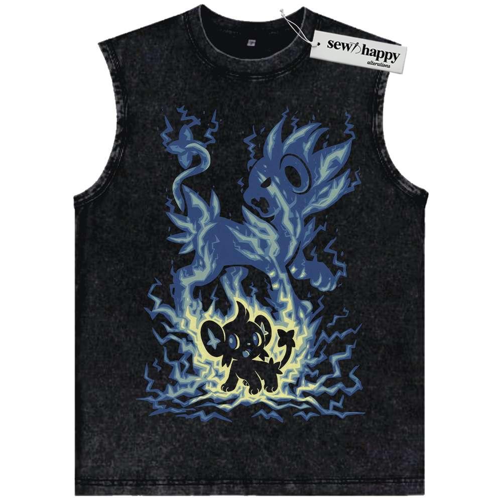 Wash Tank Top Shinx Tank Top, Luxray Tank Top, Pokemon Tank Top, Anime Tank Top, Vintage Tank Top