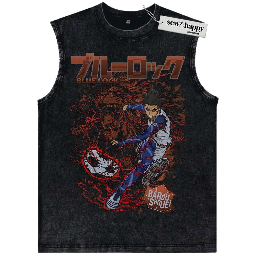 Wash Tank Top Shoei Baro Tank Top, Blue Lock Tank Top, Anime Tank Top, Vintage Tank Top