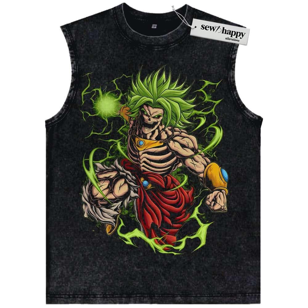 Wash Tank Top Skeleton Broly Tank Top, Dragon Ball Tank Top, DBZ Tank Top, Anime Tank Top, Vintage Tank Top