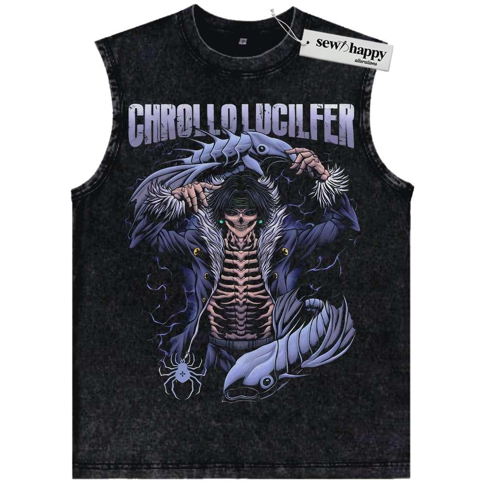 Wash Tank Top Skeleton Chrollo Lucilfer Tank Top, Hunter x Hunter Tank Top, HxH Tank Top, Anime Tank Top, Vintage Tank Top