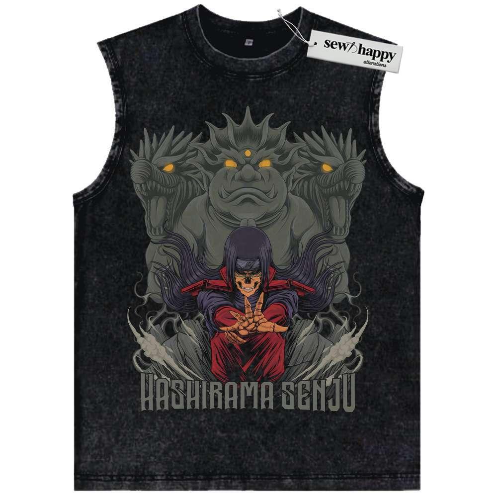 Wash Tank Top Skeleton Hashirama Senju Tank Top, Naruto Tank Top, Anime Tank Top, Vintage Tank Top