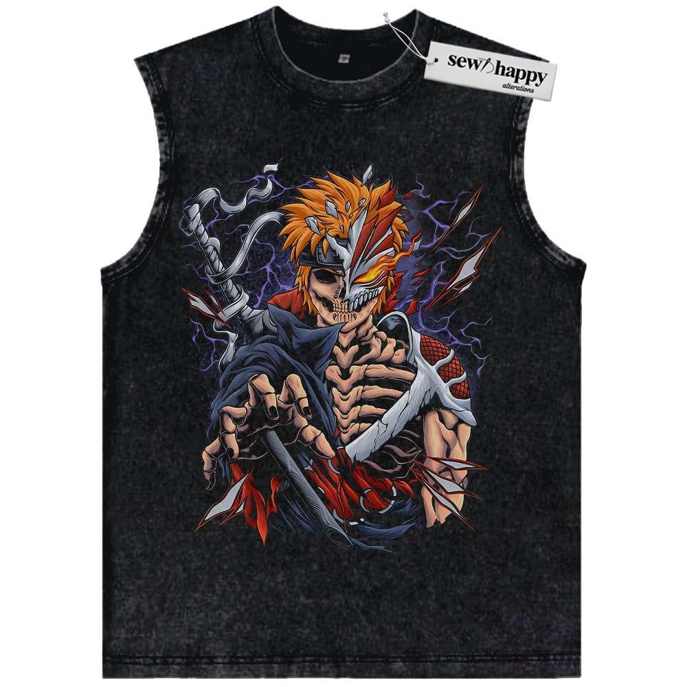 Wash Tank Top Skeleton Pain – Nagato Uzumaki Tank Top, Naruto Tank Top, Anime Tank Top, Vintage Tank Top