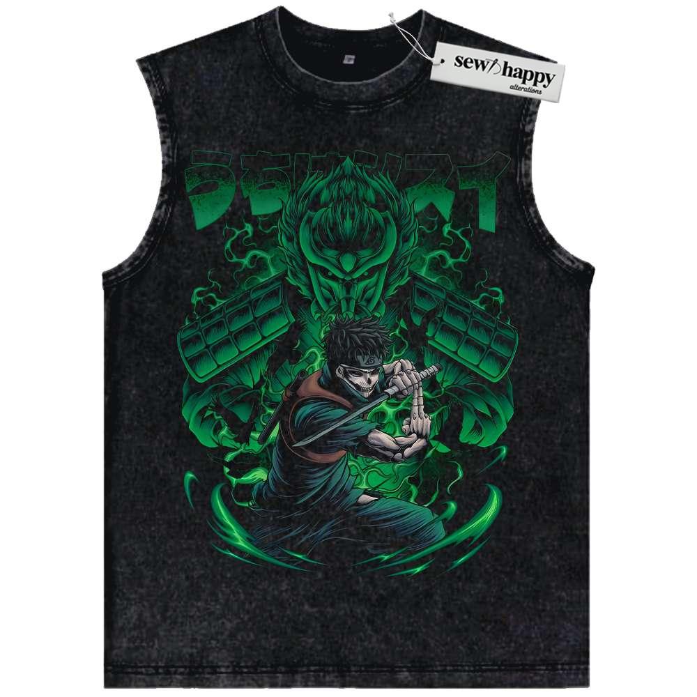 Wash Tank Top Skeleton Shisui Uchiha Tank Top, Naruto Tank Top, Anime Tank Top, Vintage Tank Top