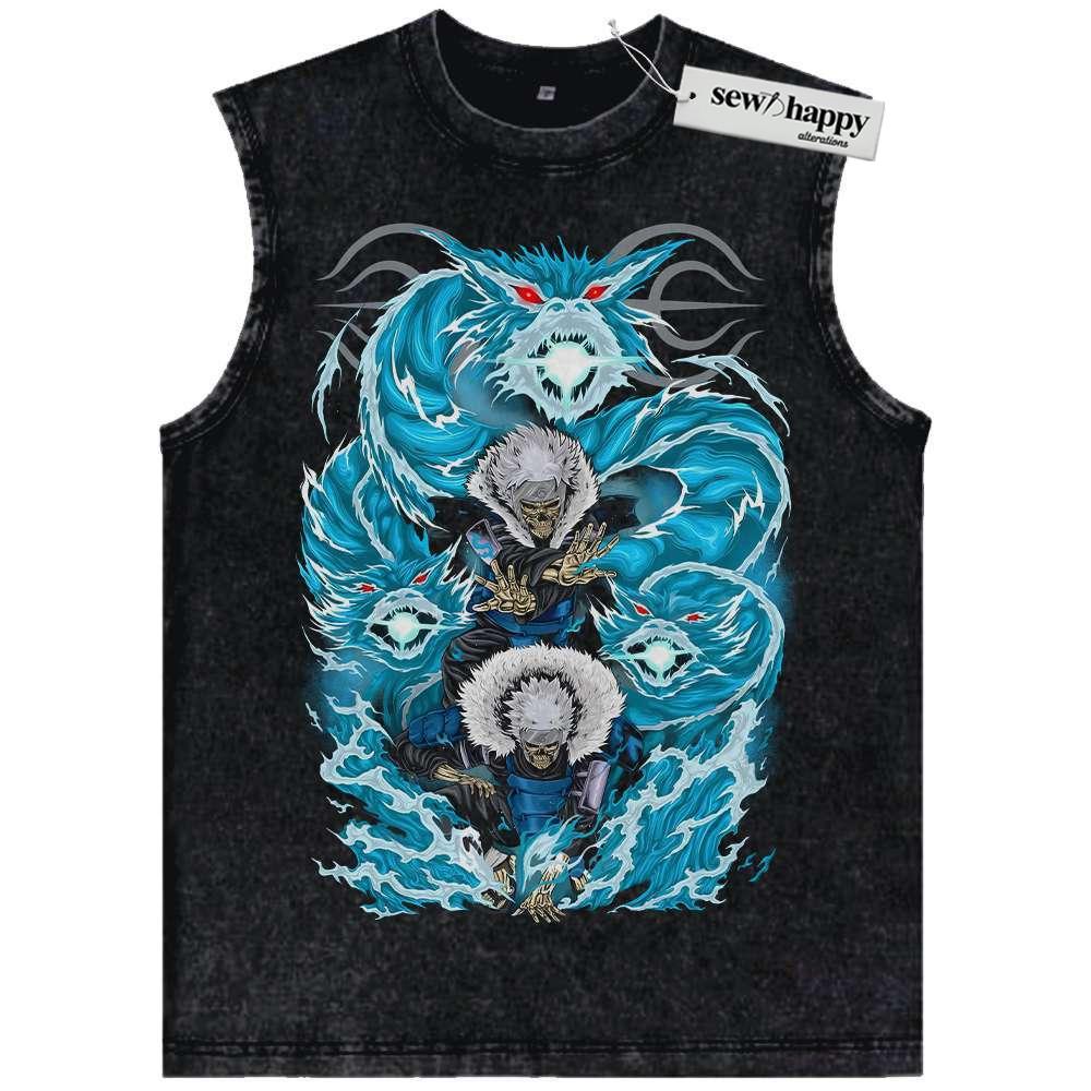 Wash Tank Top Skeleton Tobirama Senju Tank Top, Naruto Tank Top, Anime Tank Top, Vintage Tank Top