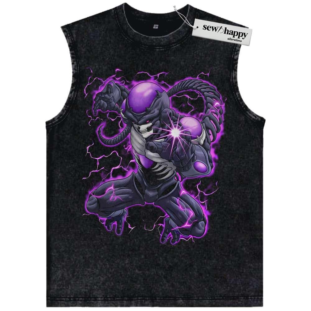 Wash Tank Top Skull Frieza Tank Top, Dragon Ball Tank Top, DBZ Tank Top, Anime Tank Top, Vintage Tank Top