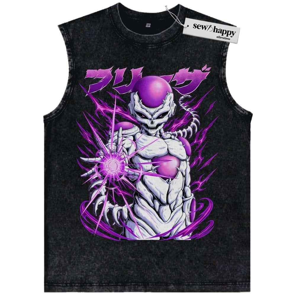 Wash Tank Top Skull Frieza Tank Top, Dragon Ball Tank Top, DBZ Tank Top, Anime Tank Top, Vintage Tank Top