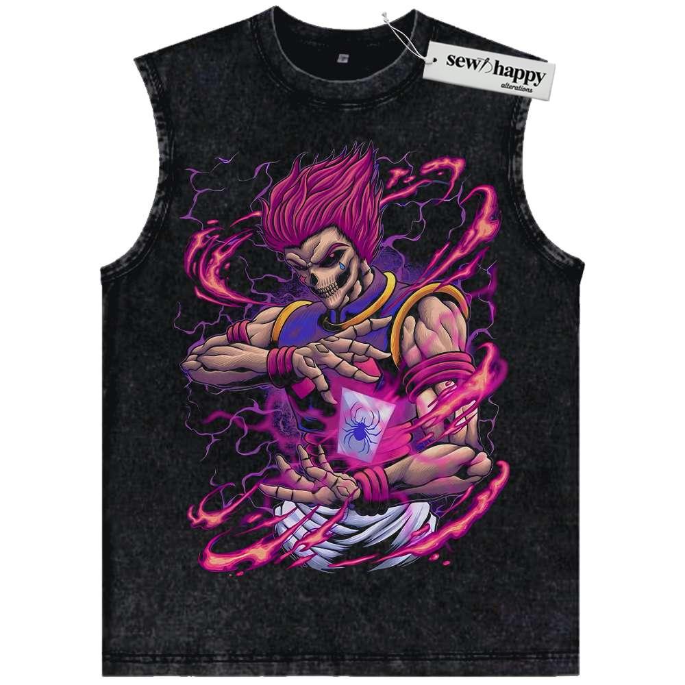 Wash Tank Top Skull Hisoka Tank Top, Hunter x Hunter Tank Top, HxH Tank Top, Anime Tank Top, Vintage Tank Top