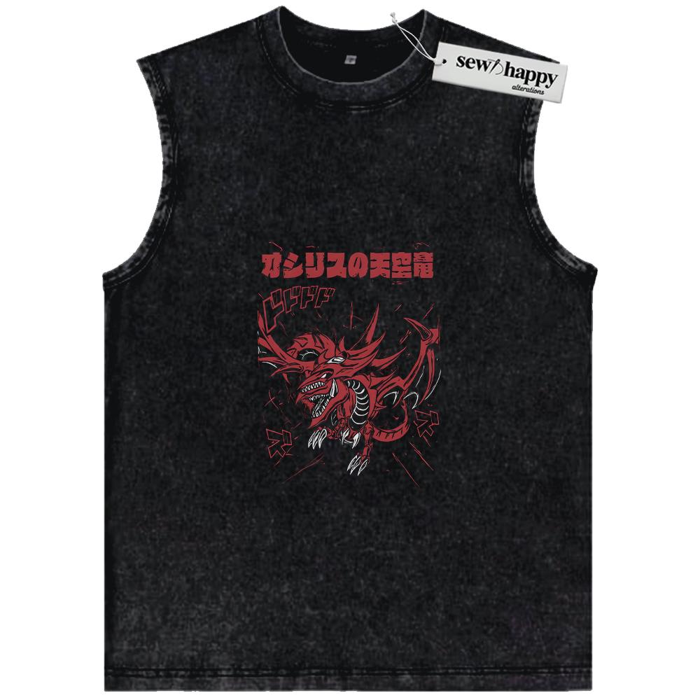 Wash Tank Top Sky Dragon of Osiris Tank Top, Slifer the Sky Dragon Tank Top, Anime Tank Top, Vintage Tank Top