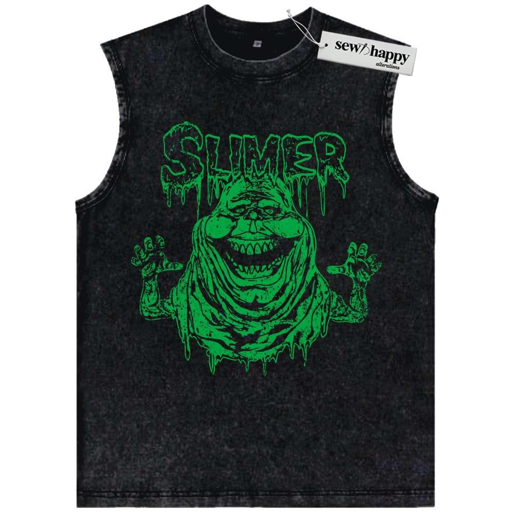 Wash Tank Top Slimer Tank Top, Ghostbusters Tank Top, Halloween Tank Top, Horror Tank Top, Vintage Tank Top