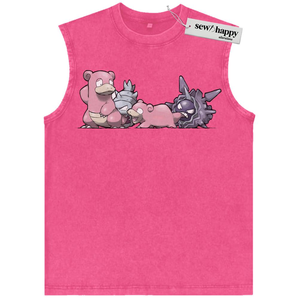 Wash Tank Top Slowpoke Tank Top, Slowbro Tank Top, Cloyster Tank Top, Pokemon Tank Top, PKM Tank Top, Anime Tank Top, Vintage Tank Top