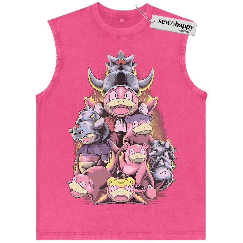 Wash Tank Top Slowpoke Tank Top, Slowbro Tank Top, Slowking Tank Top, Pokemon Tank Top, Anime Tank Top, Vintage Tank Top
