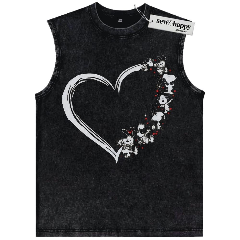 Wash Tank Top Snoopy Tank Top, Peanuts Tank Top, Animated Tank Top, Valentine’s Day Tank Top, Vintage Tank Top