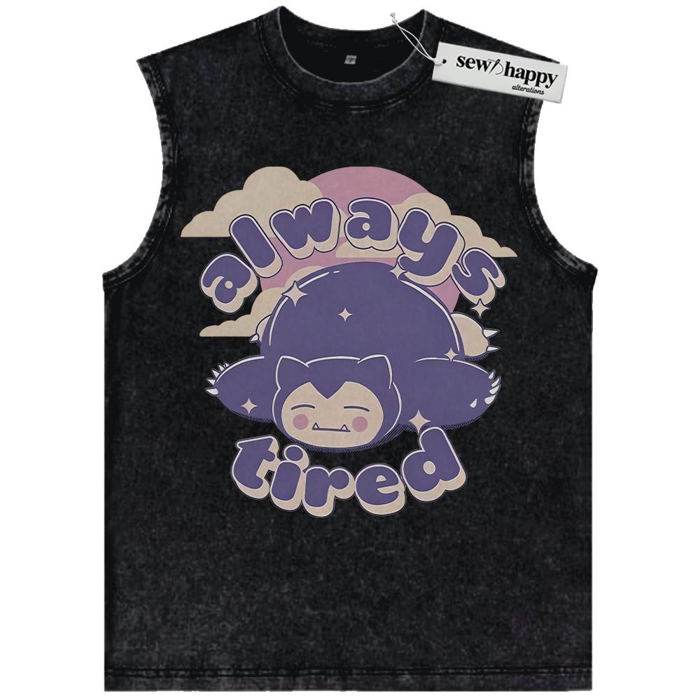 Wash Tank Top Snorlax Tank Top, Pokemon Tank Top, Anime Tank Top, Vintage Tank Top