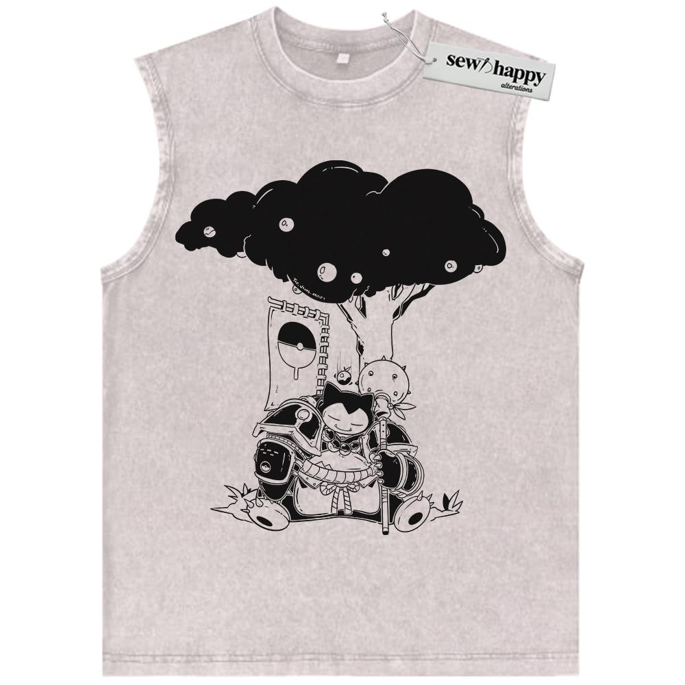 Wash Tank Top Snorlax Tank Top, Pokemon Tank Top, PKM Tank Top, Anime Tank Top, Vintage Tank Top