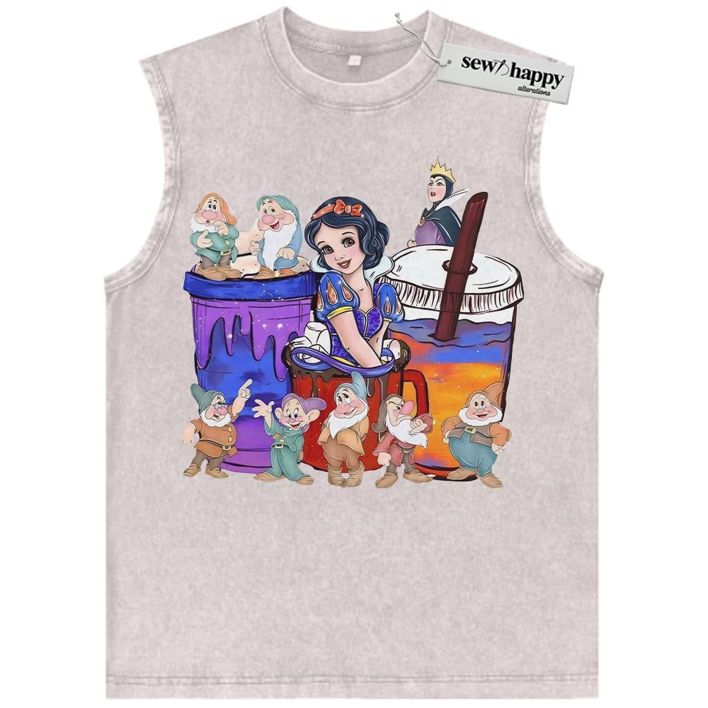 Wash Tank Top Snow White and the Seven Dwarfs Tank Top, Animated Tank Top, Vintage Tank Top