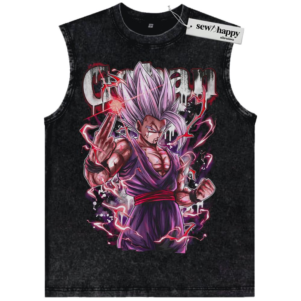 Wash Tank Top Son Gohan Tank Top, Dragon Ball Tank Top, DBZ Tank Top, Anime Tank Top, Vintage Tank Top