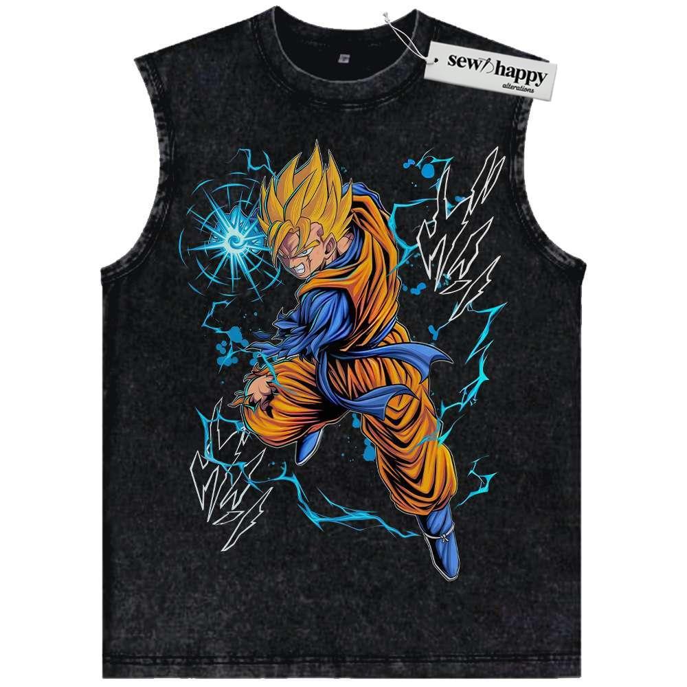 Wash Tank Top Son Gohan Tank Top, Dragon Ball Tank Top, DBZ Tank Top, Anime Tank Top, Vintage Tank Top