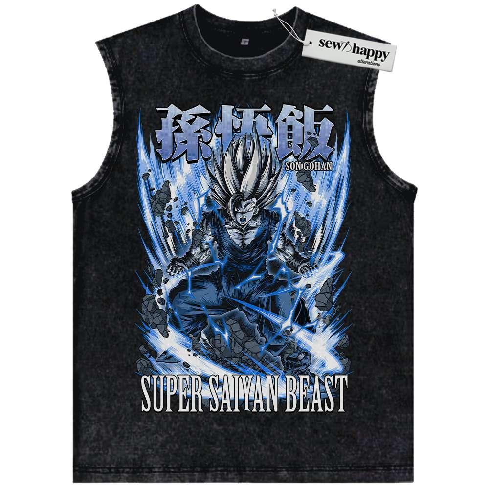 Wash Tank Top Son Gohan Tank Top, Dragon Ball Z Tank Top, Anime Tank Top, Vintage Tank Top