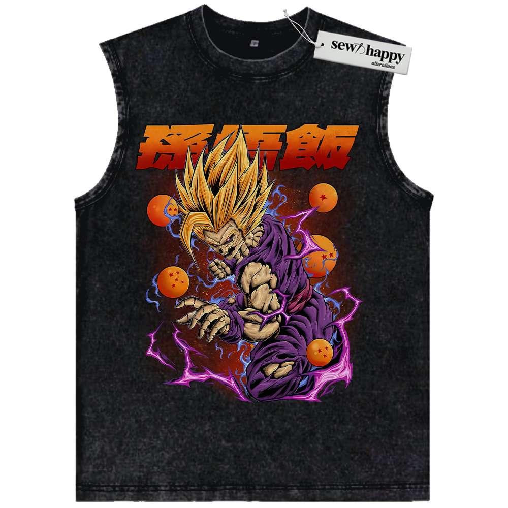 Wash Tank Top Son Gohan Tank Top, Dragon Ball Z Tank Top, DBZ Tank Top, Anime Tank Top, Vintage Tank Top