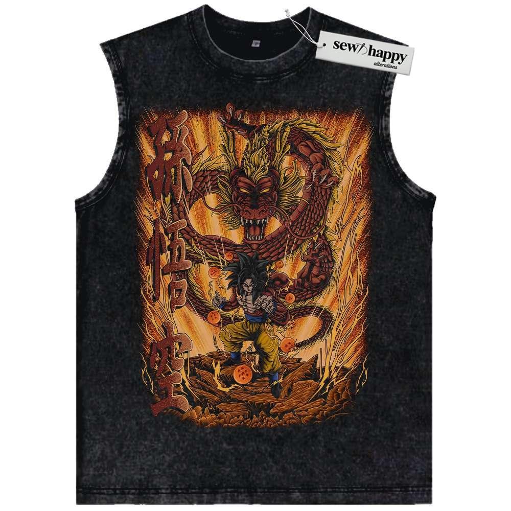 Wash Tank Top Son Goku JJ4 Tank Top, Dragon Ball Tank Top, Anime Tank Top, Vintage Tank Top