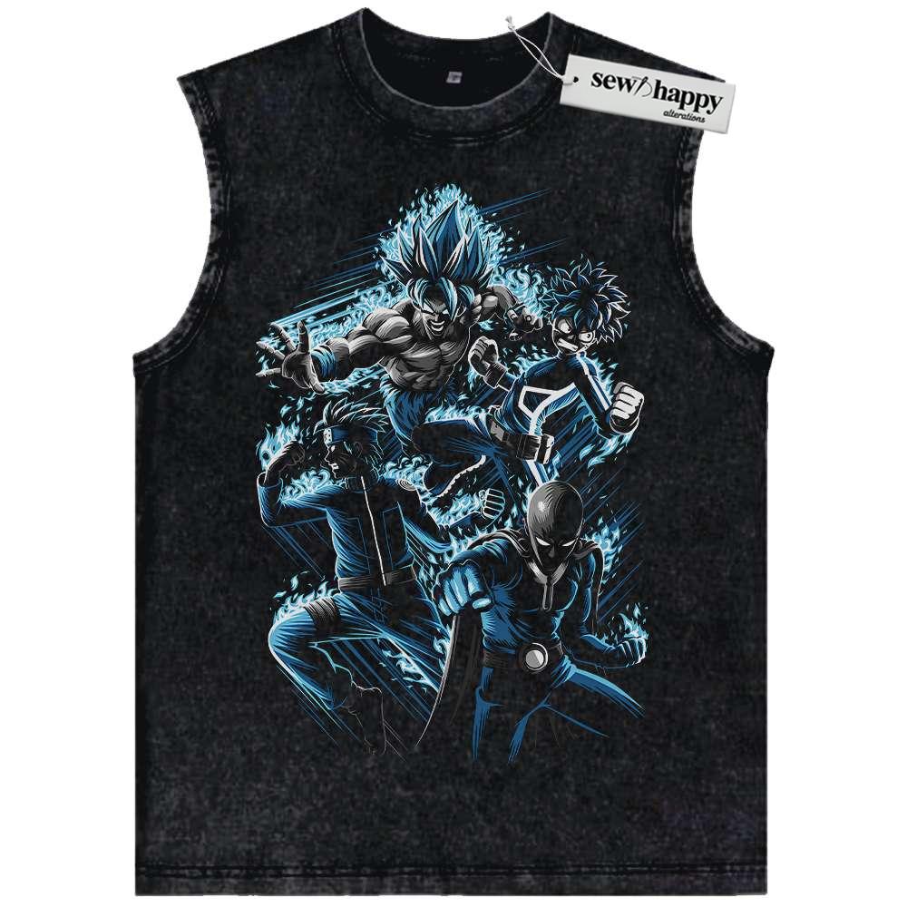 Wash Tank Top Son Goku Tank Top, Deku Tank Top, Saitama Tank Top, Naruto Tank Top, Anime Tank Top, Vintage Tank Top