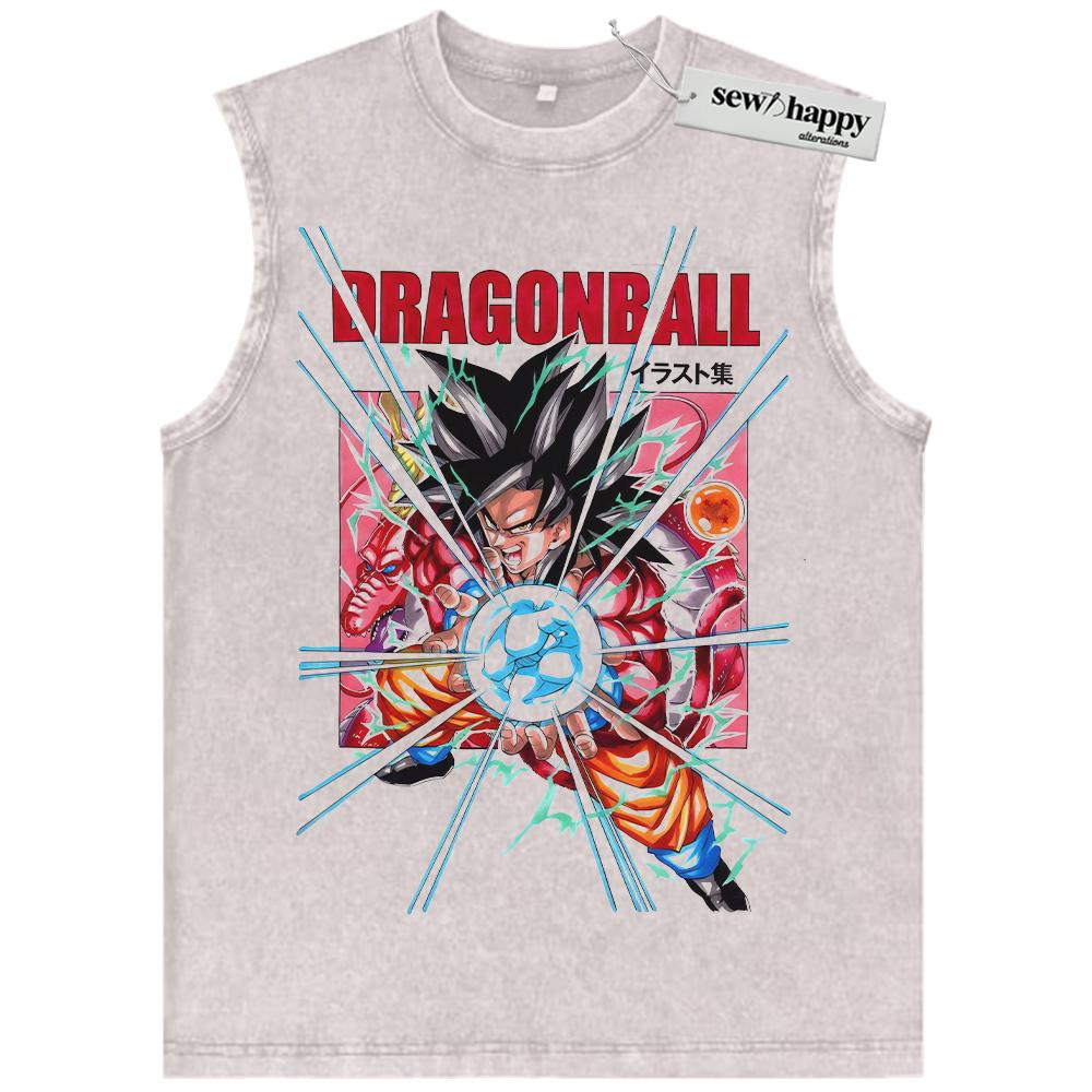 Wash Tank Top Son Goku Tank Top, Dragon Ball Tank Top, Anime Tank Top, Vintage Tank Top
