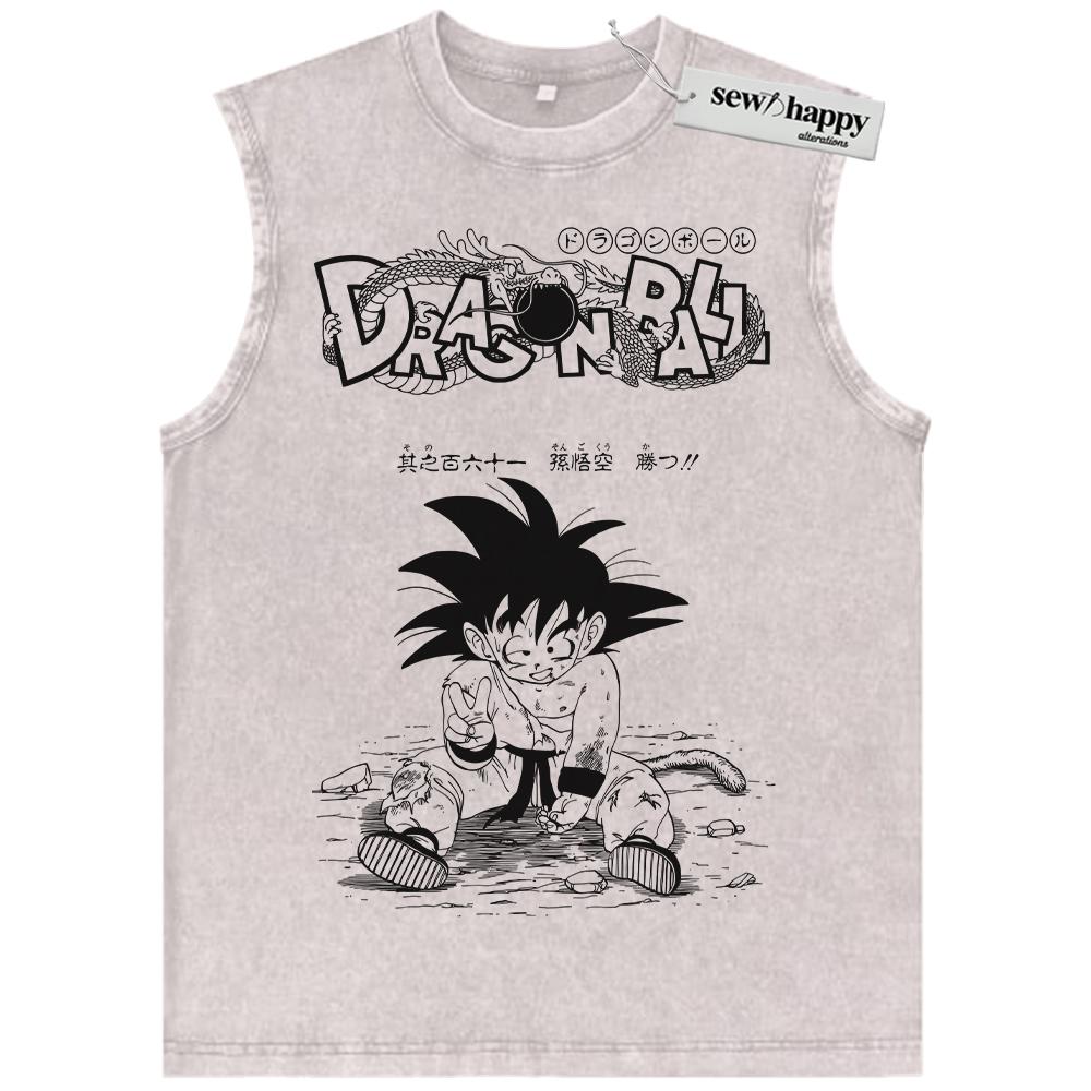 Wash Tank Top Son Goku Tank Top, Dragon Ball Tank Top, Anime Tank Top, Vintage Tank Top