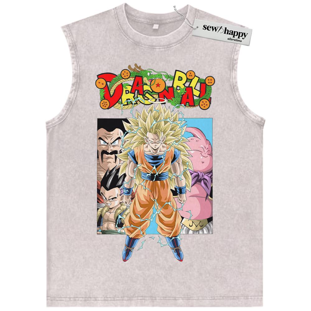 Wash Tank Top Son Goku Tank Top, Dragon Ball Tank Top, Anime Tank Top, Vintage Tank Top